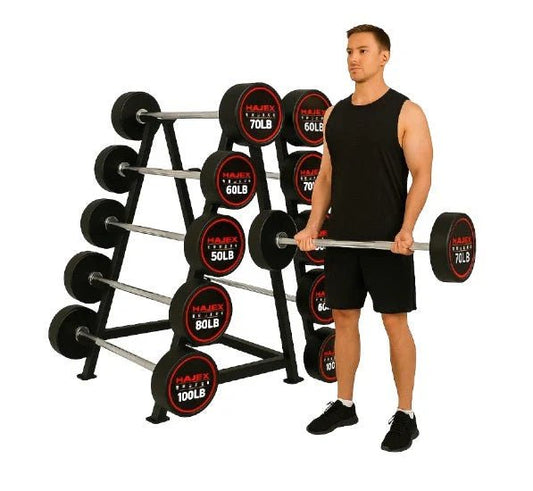 Straight and EZ Curl Fixed Weight Barbell Sets - 20 to 100 LB - Jack Righteous