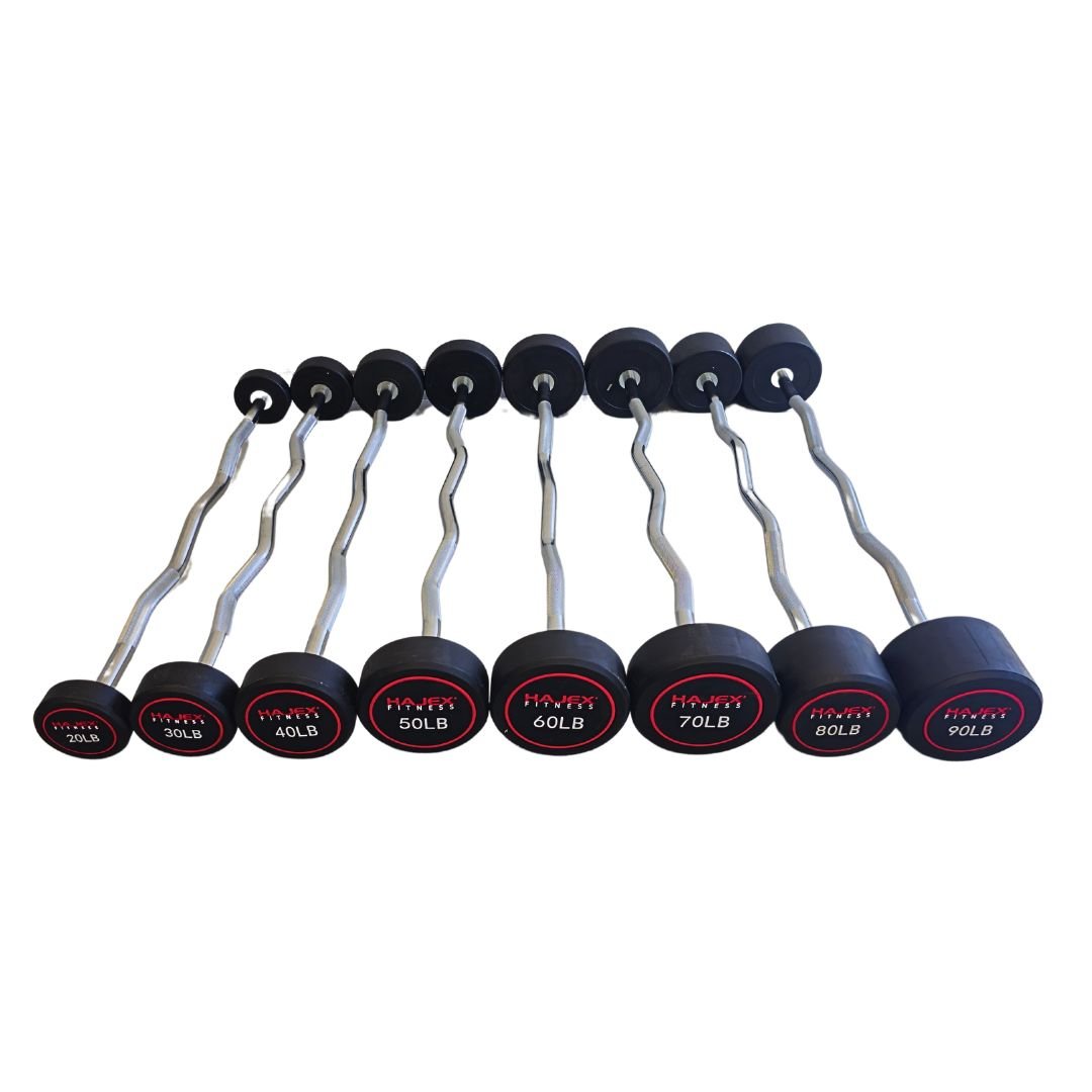 Straight and EZ Curl Fixed Weight Barbell Sets - 20 to 100 LB - Jack Righteous