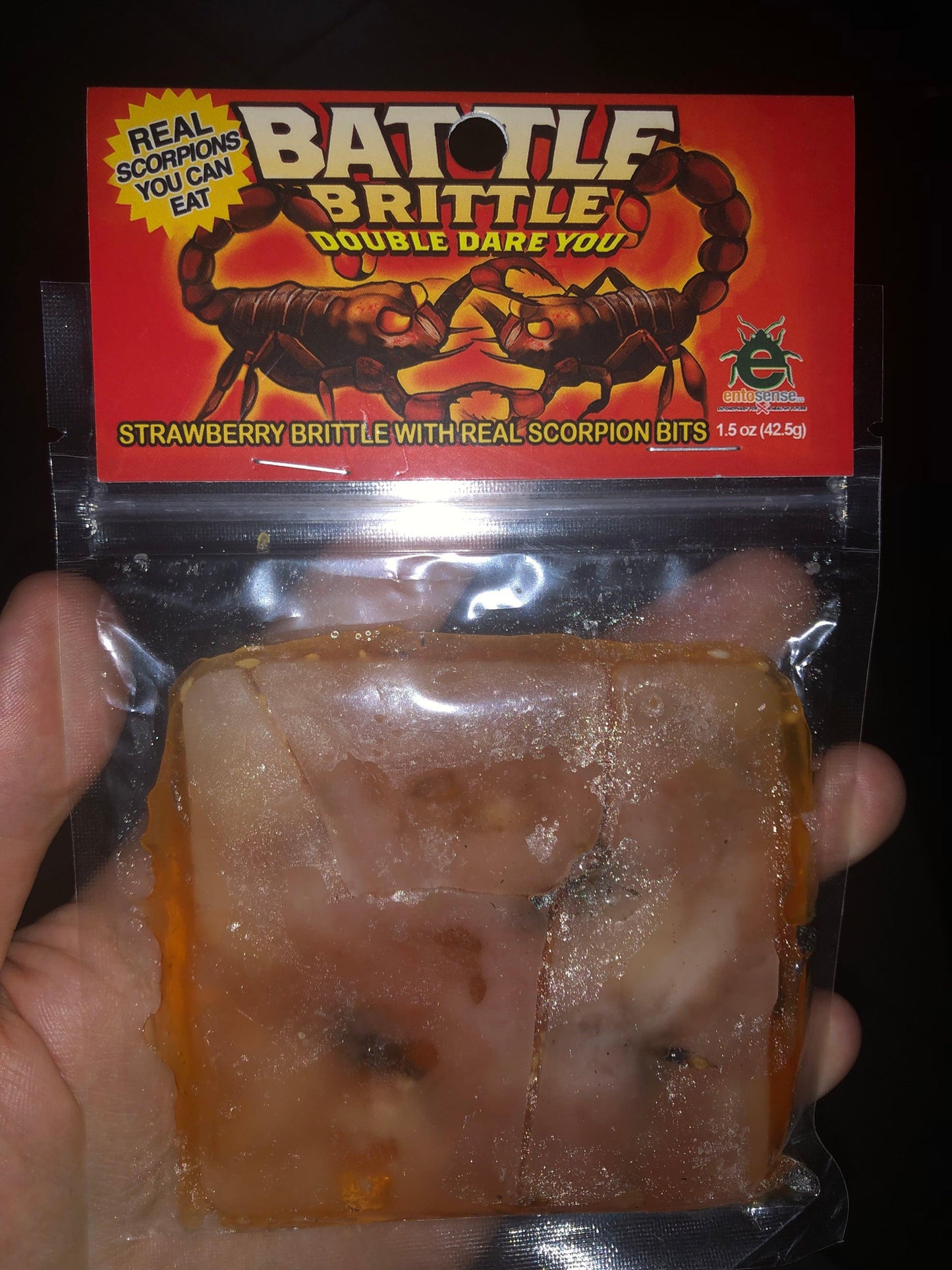 Strawberry Brittle With Real Scorpion Bits 1.5OZ