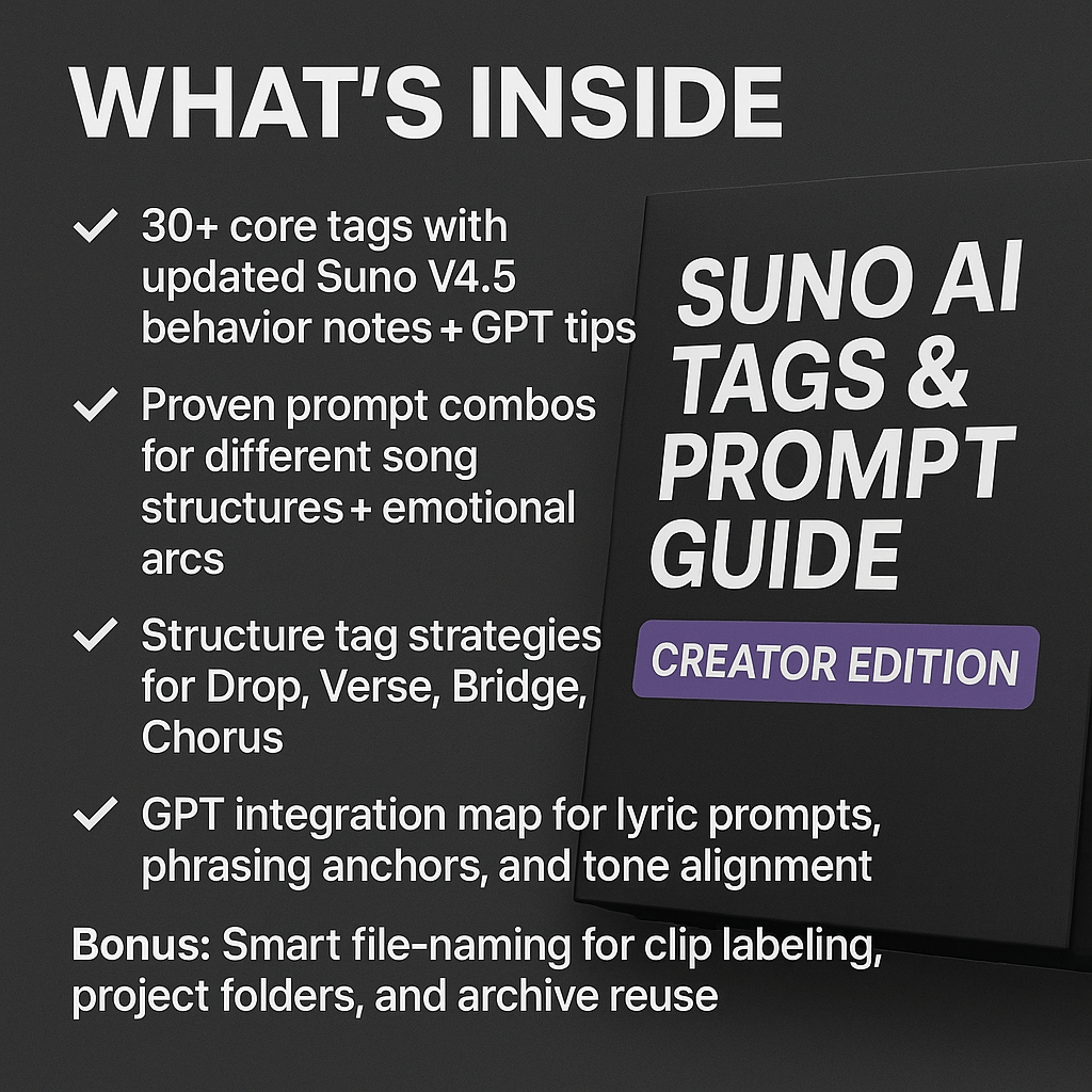 SUNO AI TAGS & PROMPT GUIDE – CREATOR EDITION (2025) - Jack Righteous
