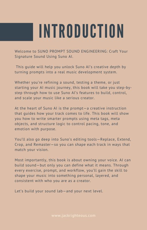 Suno Prompt Sound Engineering Guide – First Edition - Jack Righteous