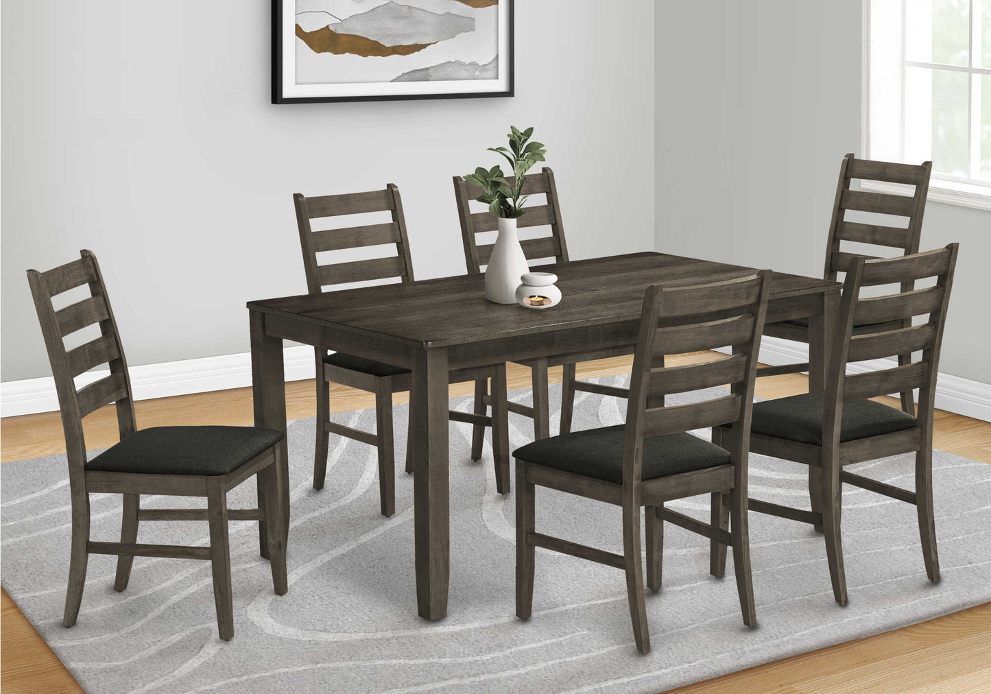 Table à manger en bois plaqué antique gris - Monarch (I1346) - Jack Righteous