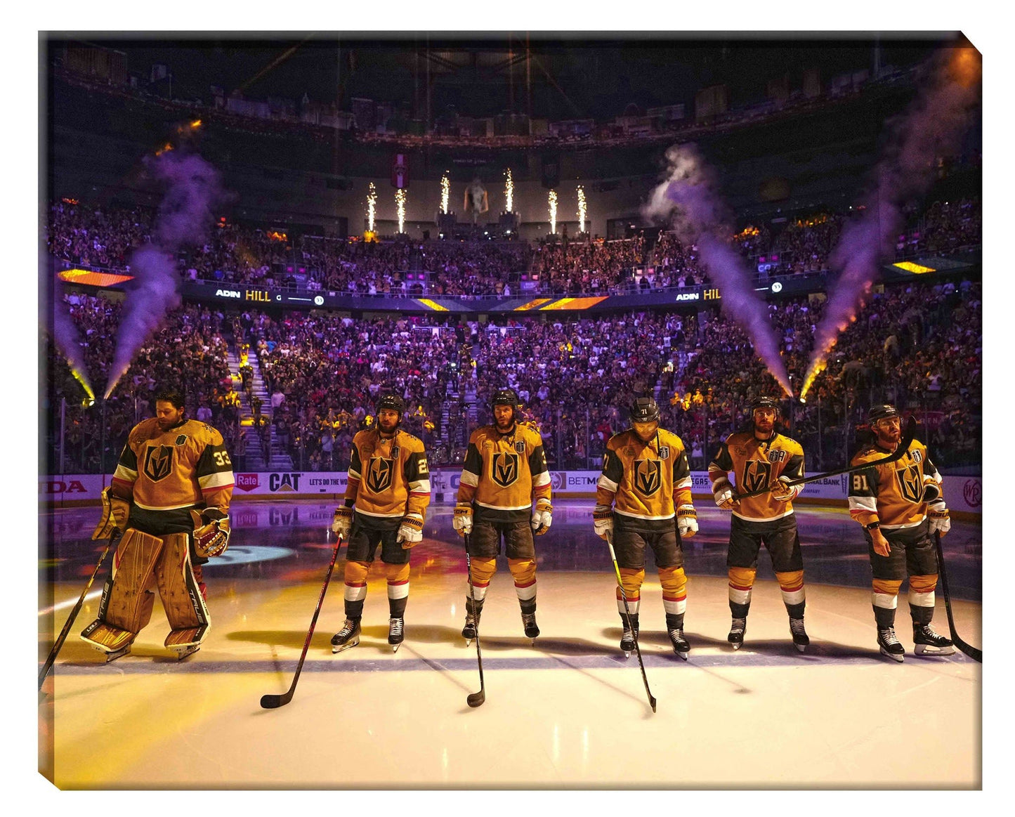 Vegas Golden Knights 16x20 Canvas Starting Line - Up - H - Jack Righteous