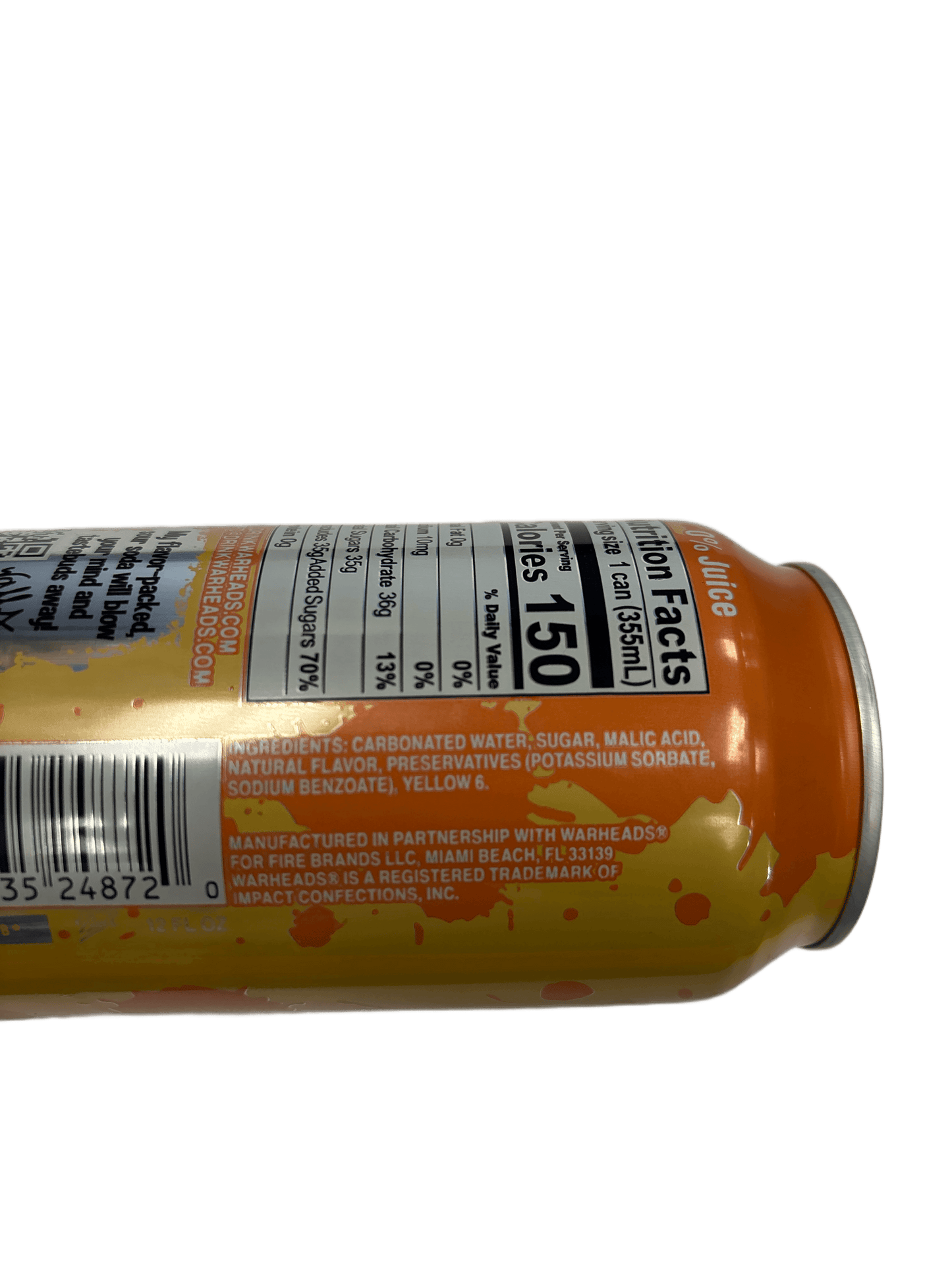 Warheads Sour! Peach Soda 12OZ