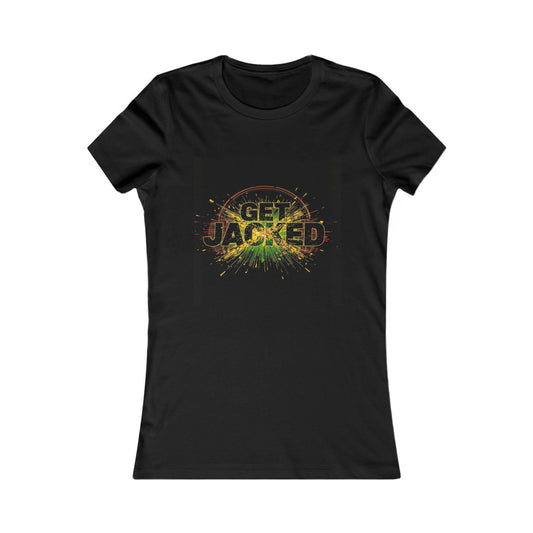 Women's Tee - GET JACKED in Jamaican Flag Colors - Jack Righteous
