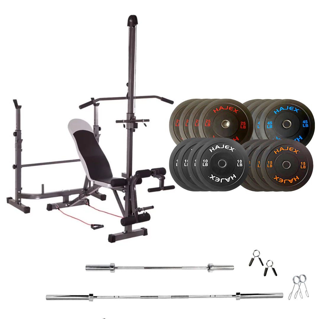 Adjustable Workout Bench with Weight Sets