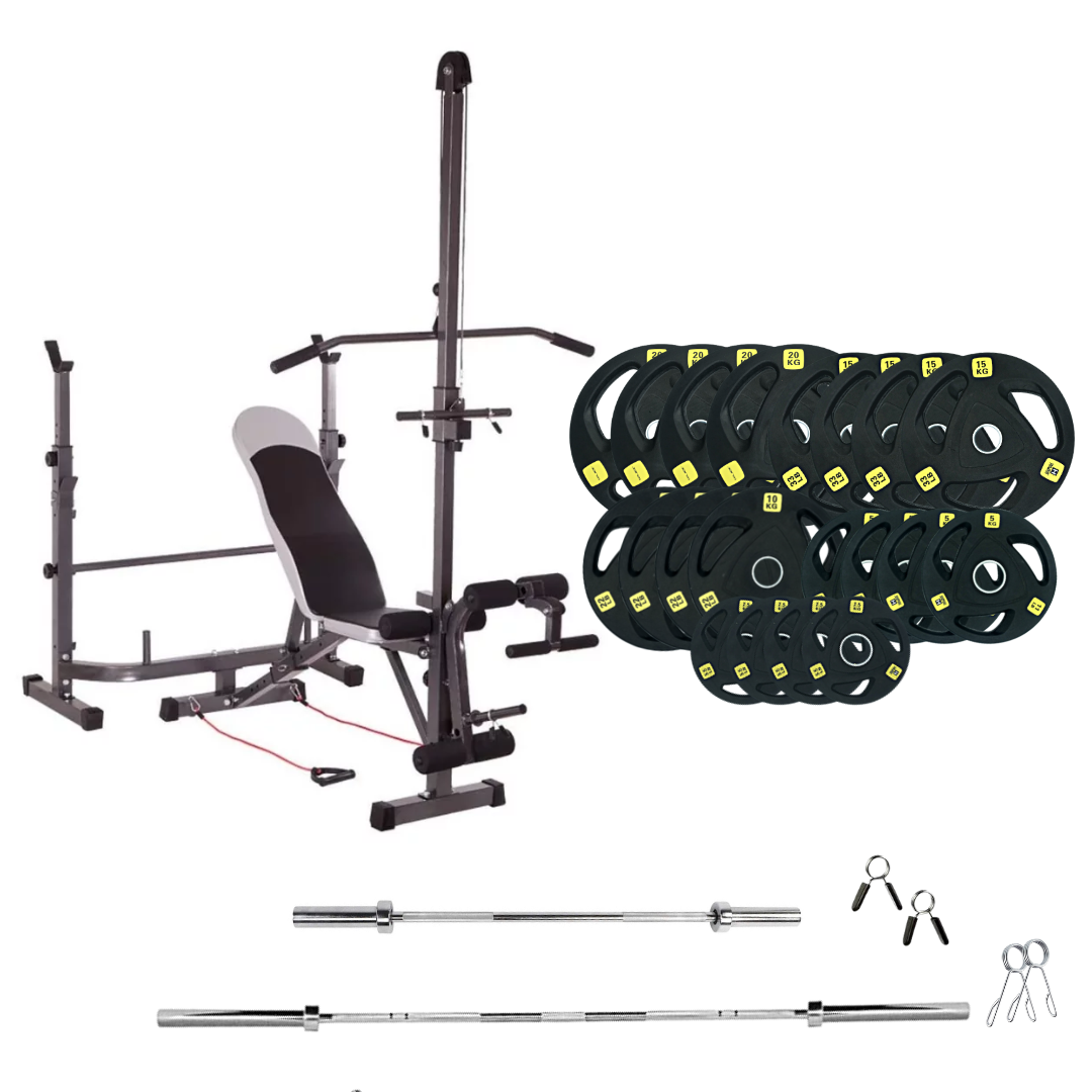 Adjustable Workout Bench with Weight Sets