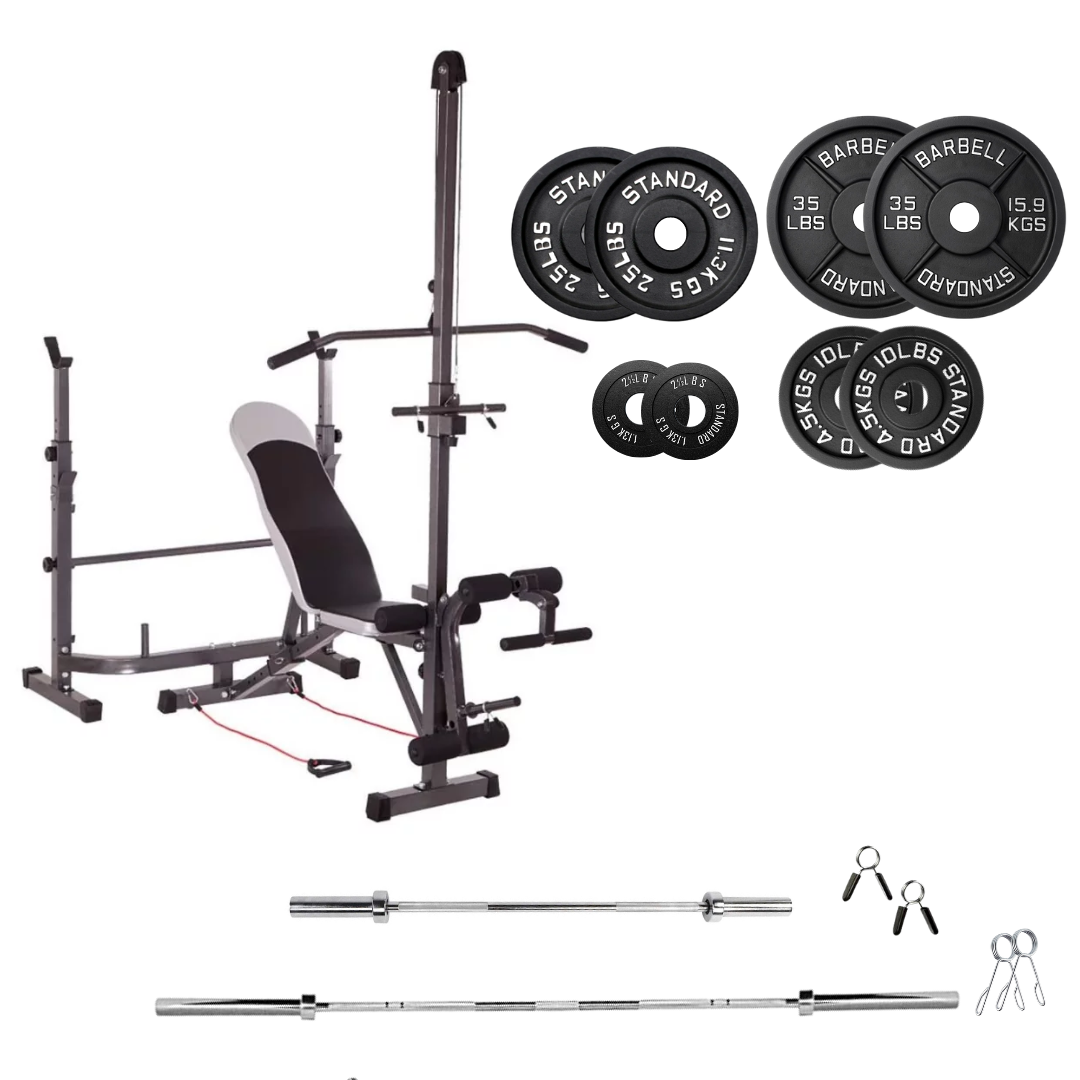 Adjustable Workout Bench with Weight Sets