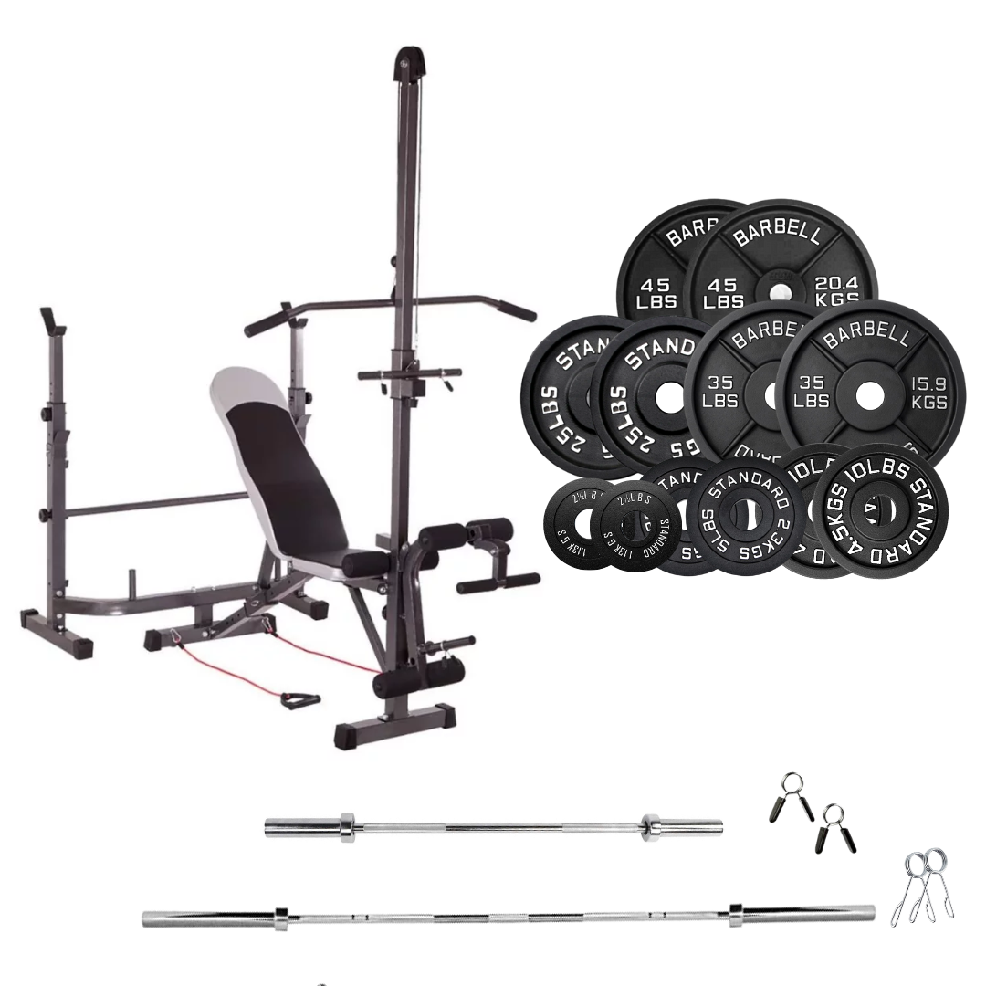 Adjustable Workout Bench with Weight Sets
