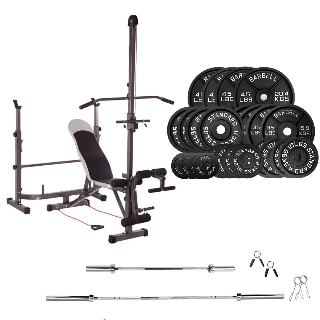 Adjustable Workout Bench with Weight Sets