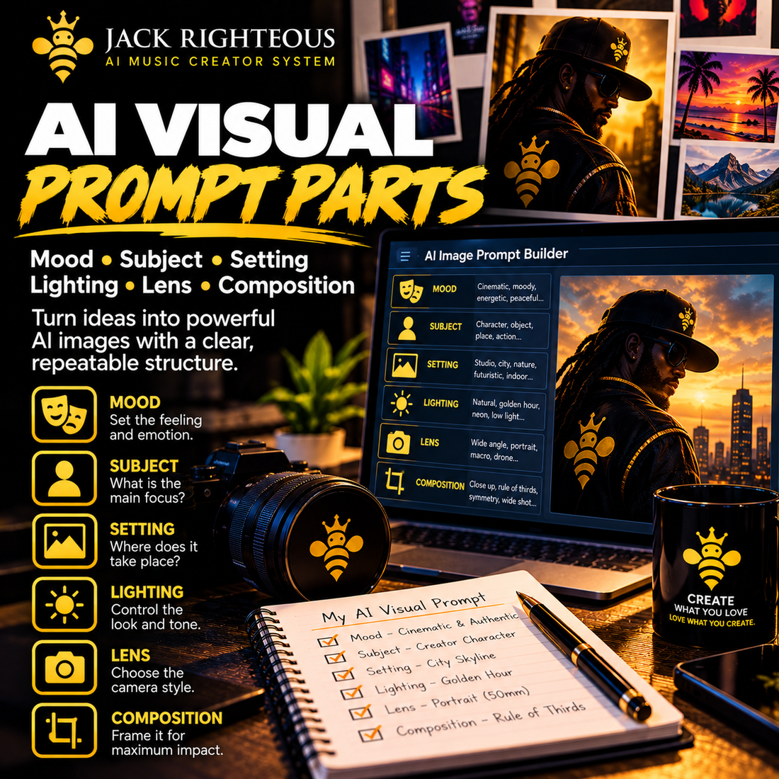Mood, Subject, Setting, Lighting, Lens, Composition: What Each One Actually Controls — JackRighteous.com article cover
