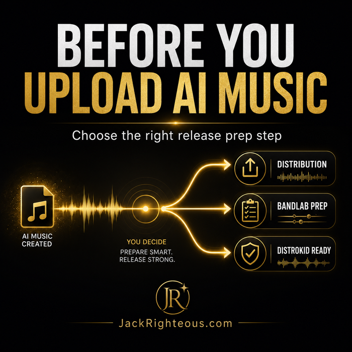 AI music release prep guide with BandLab, DistroKid, distribution, and proof record workflow.