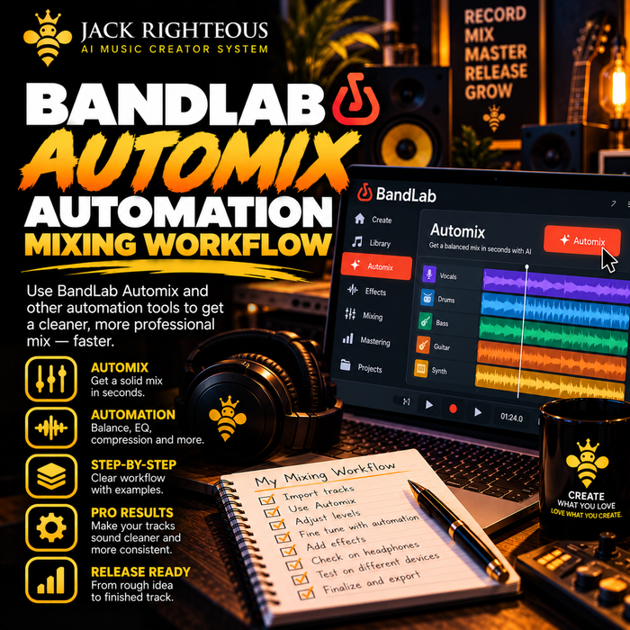 BandLab Mixing Workflow: Manual Balance, AutoMix & Automation — JackRighteous.com article cover