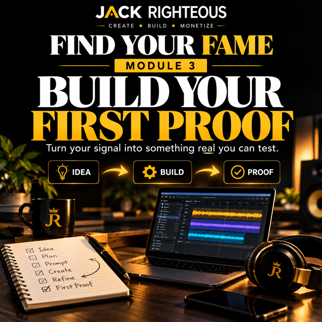 Find Your Flame Module 3: Build Your First Proof — JackRighteous.com article cover