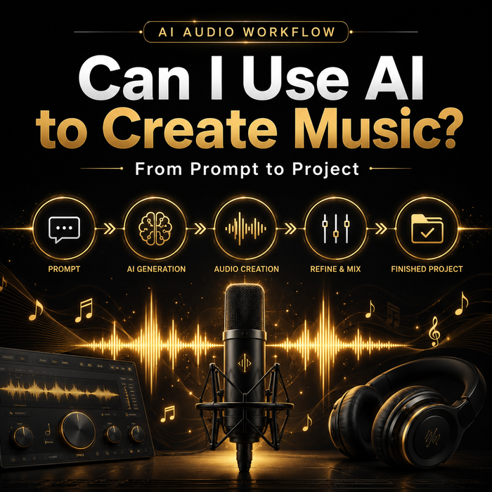Beginner AI audio project workflow for turning an idea into music, voice or sound with intentional creator direction