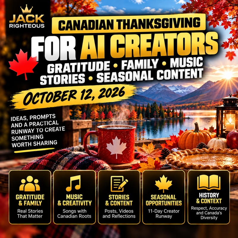 Canadian Thanksgiving for AI Creators: Gratitude, Family, Music, Stories & Seasonal Content
