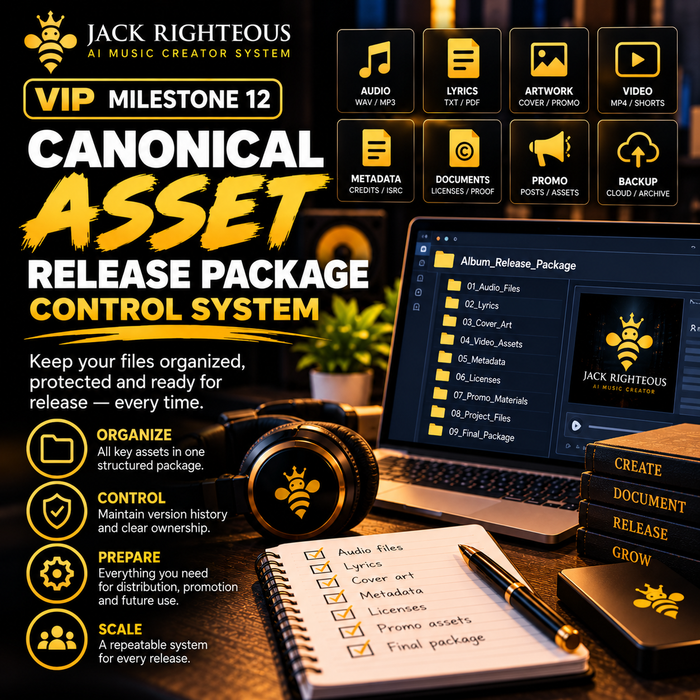 VIP Milestone 12: Build Your Canonical Asset and Release-Package Control System — JackRighteous.com article cover