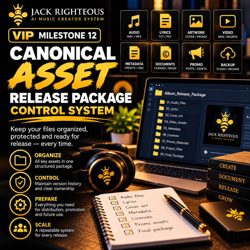 VIP Milestone 12: Build Your Canonical Asset and Release-Package Control System — JackRighteous.com article cover