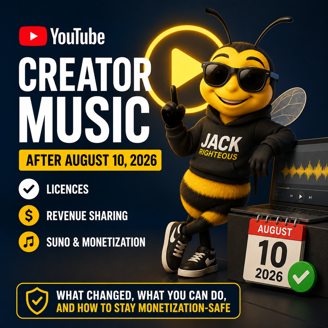 YouTube Creator Music After August 10, 2026: Licences, Revenue Sharing, Suno & Monetization