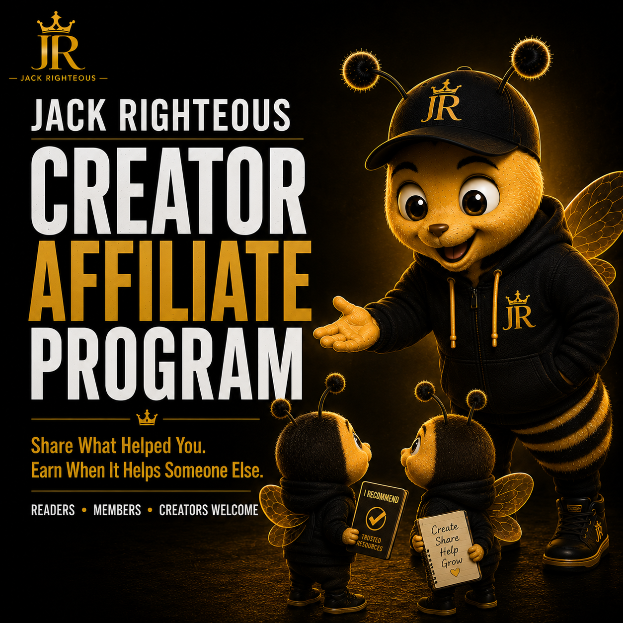 Bee Righteous welcomes readers, members and creators to share trusted Jack Righteous resources and earn through referrals.