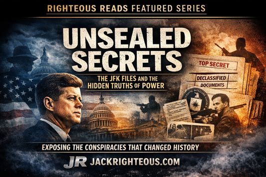 Righteous Reads Featured Series cover image for Unsealed Secrets: The JFK Files and the Hidden Truths of Power on JackRighteous.com
