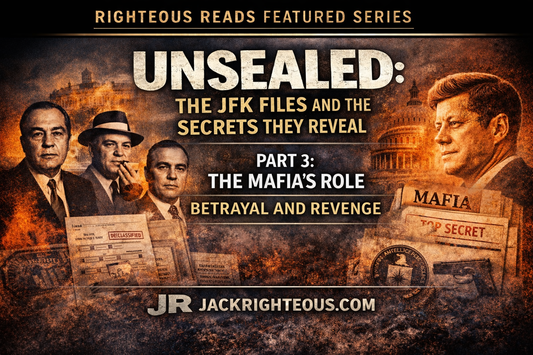 Righteous Reads Featured Series cover for Part 3: JFK files investigation on the Mafia’s role, betrayal and revenge on JackRighteous.com