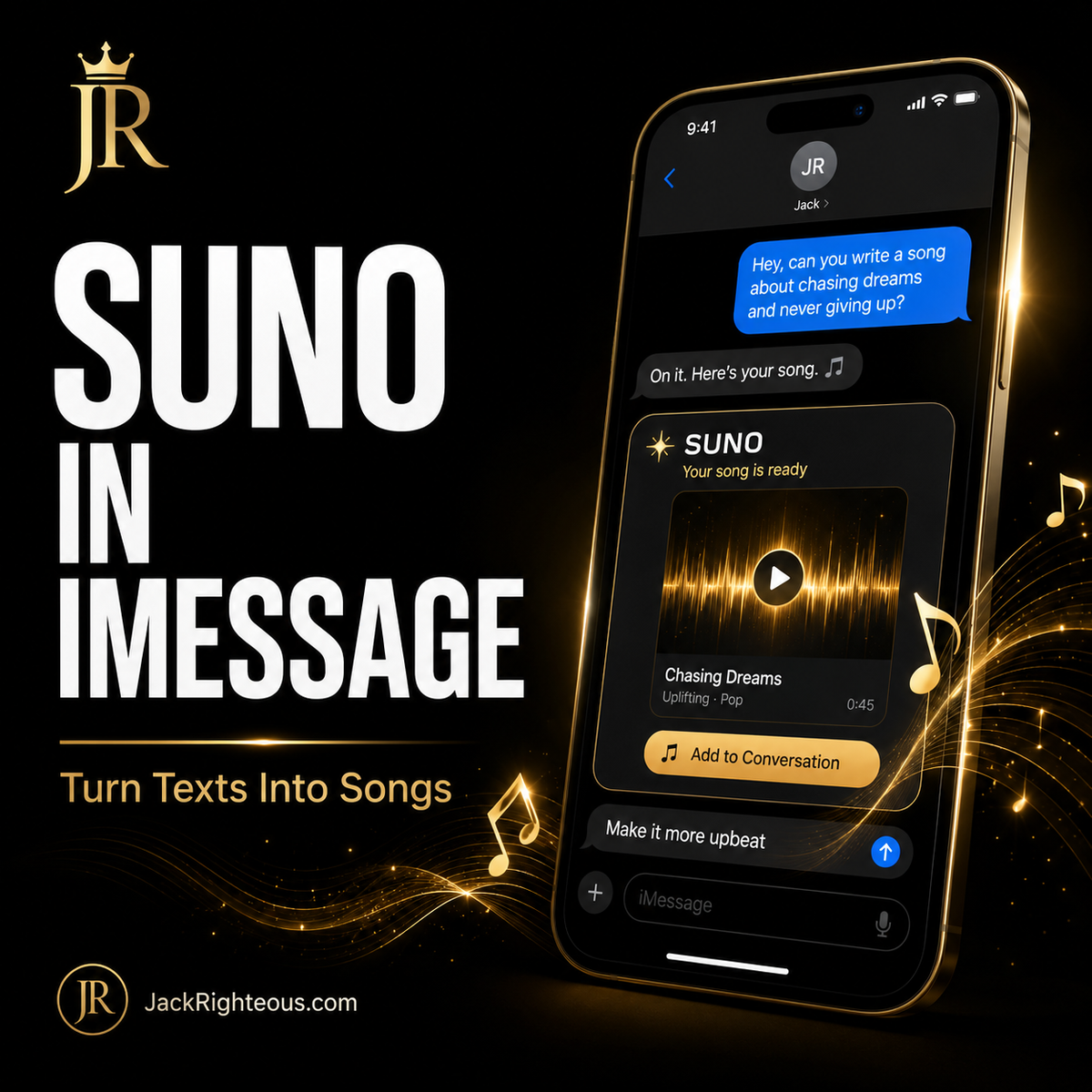Suno in iMessage: Turn Texts Into Songs on iPhone