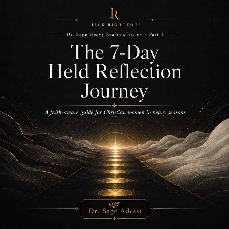 Seven glowing golden steps leading through a dark landscape toward light during a Christian reflection journey