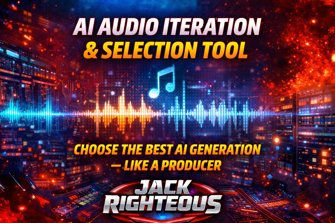 AI audio iteration and selection tool for comparing generated music versions and choosing the strongest track.