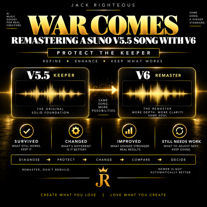 WAR COMES: Remastering a Suno V5.5 Song With V6