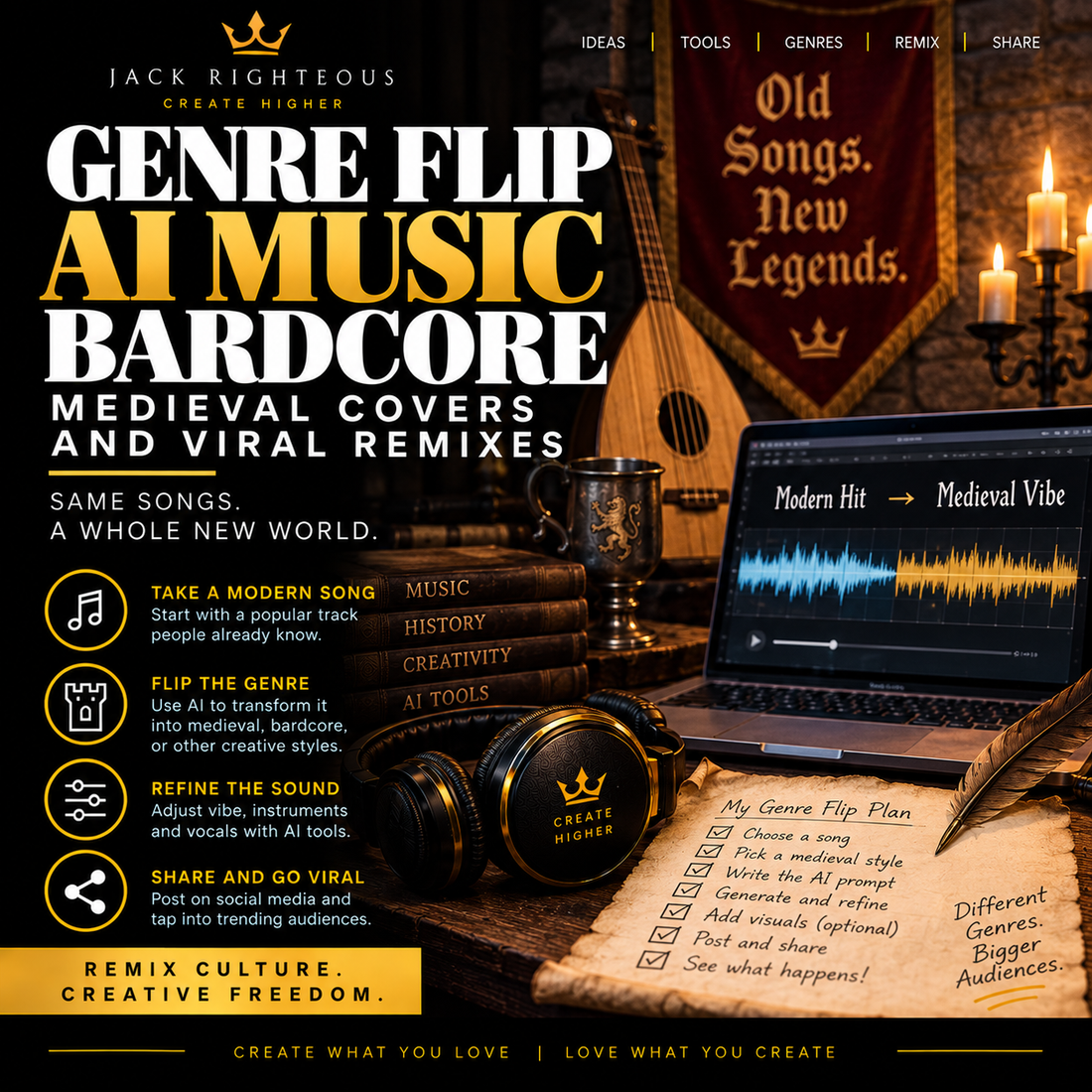 How to Make a Genre Flip With AI Music — Bardcore, Medieval Covers & Viral Remixes