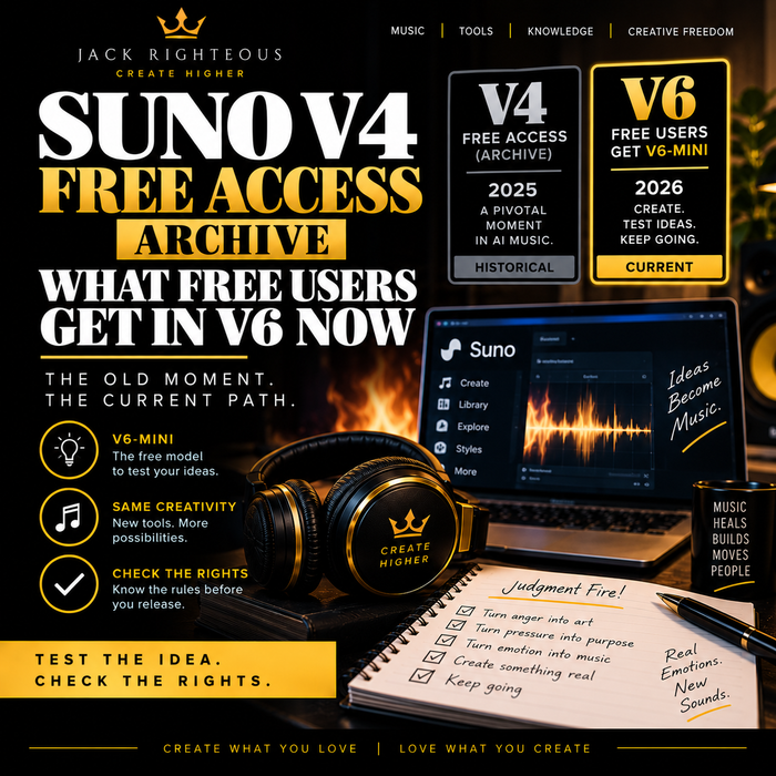 Cover image for Suno V4 Free Access (Archive): What Free Users Get in V6 Now