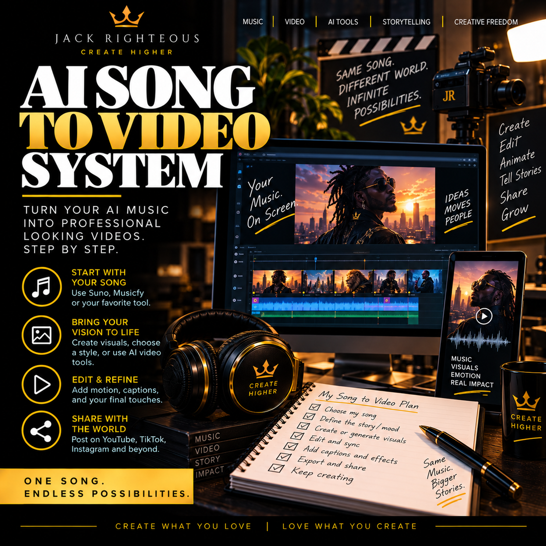 Turn AI Songs Into 10 Videos: Simple Content System That Works
