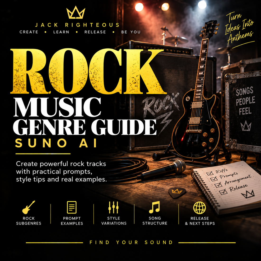 Cover image for Rock for AI Music Creators | Riffs, Groove, Band Roles & Genre Control