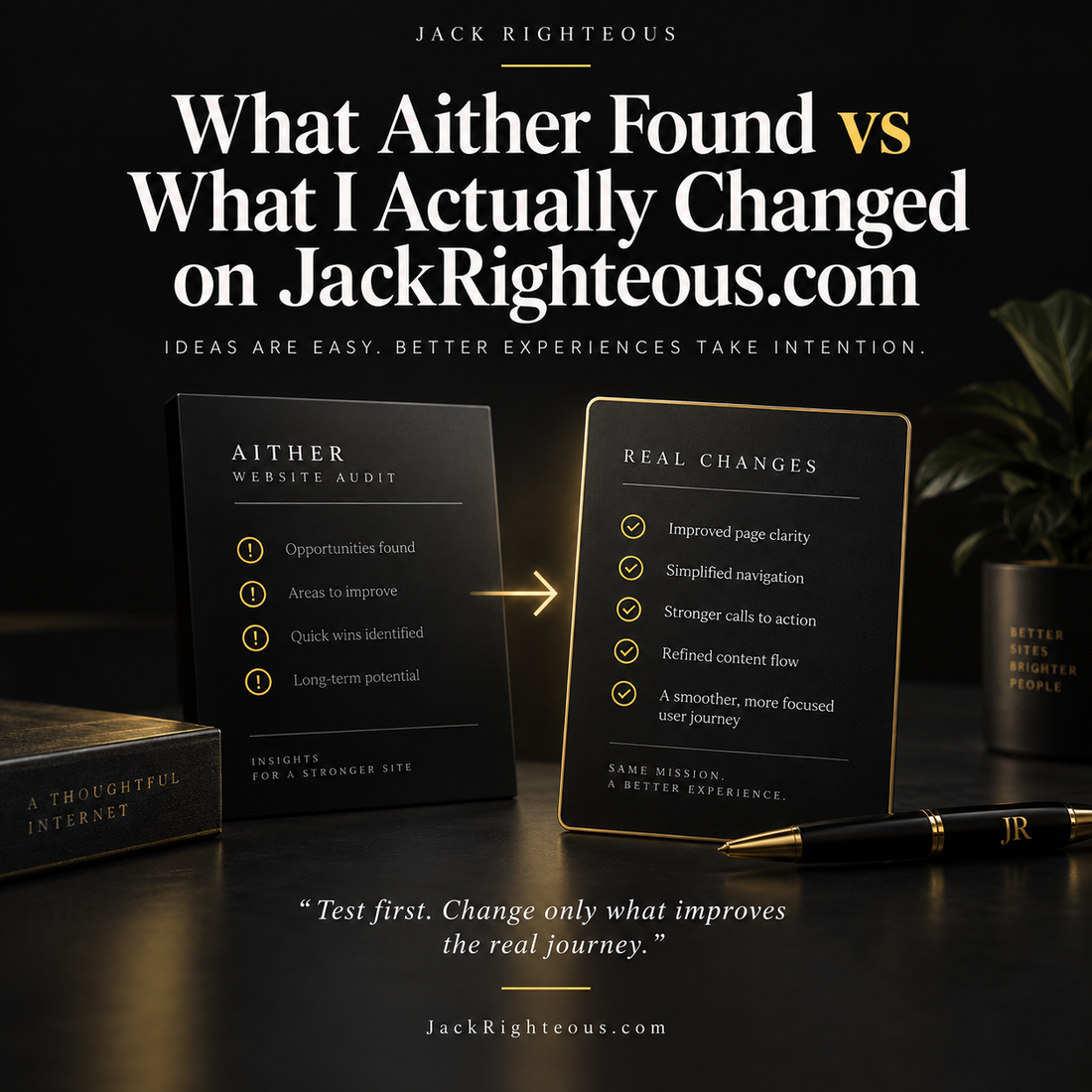 Cover image for What Aither Found vs What I Actually Changed on JackRighteous.com
