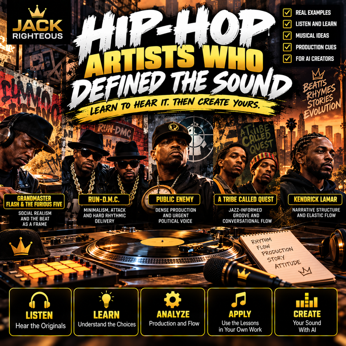 Jack Righteous hip-hop history cover about pioneering artists, flow, beats and vocal identity.
