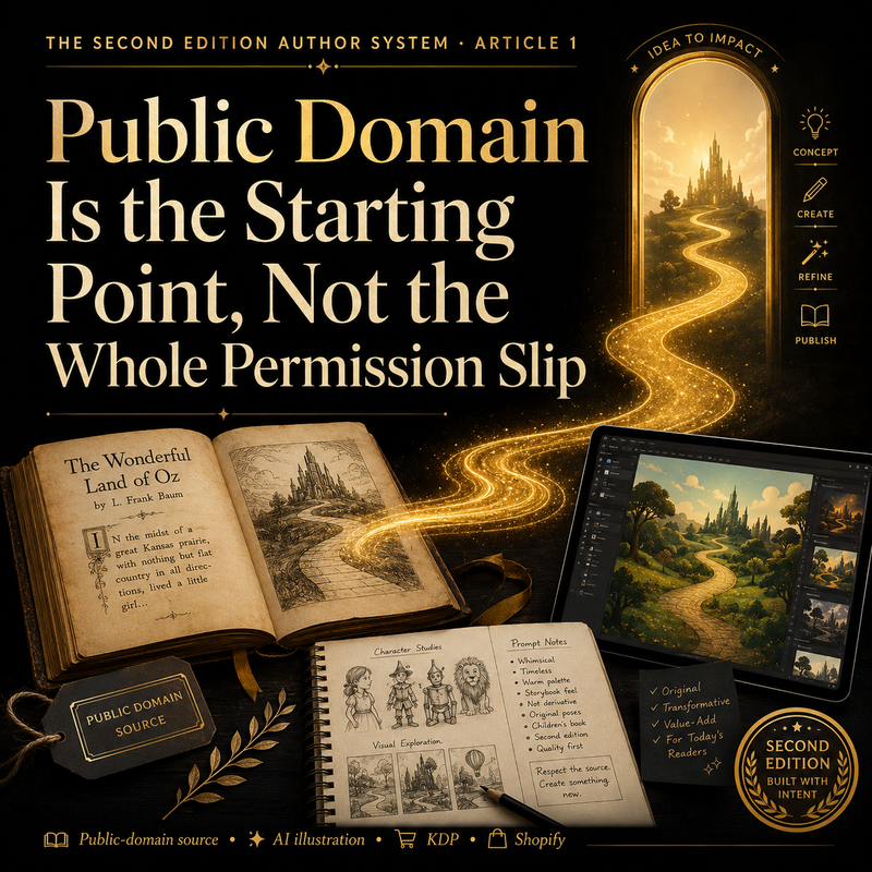 Book cover with open book, tablet, and glowing path leading to a fantasy landscape.