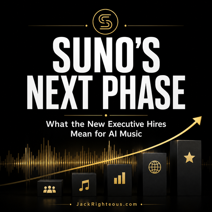 Suno’s new executive hires signal licensed AI music, artist marketing, and the next phase for AI creators.