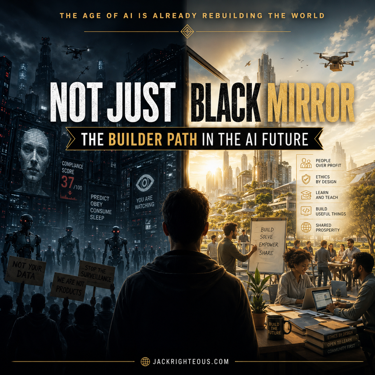 Not Just Black Mirror: The Builder Path in the AI Future – Jack Righteous