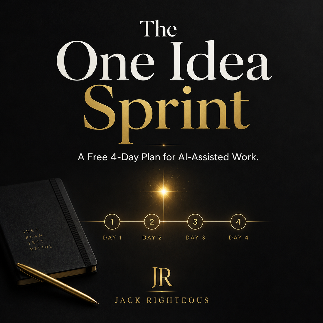 The One Idea Sprint four-day creator framework for naming, testing, building and deciding the next step for one AI-assisted idea