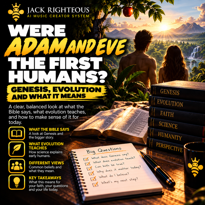 Were Adam and Eve the First Humans? Genesis, Evolution & What Christians Actually Debate — JackRighteous.com article cover