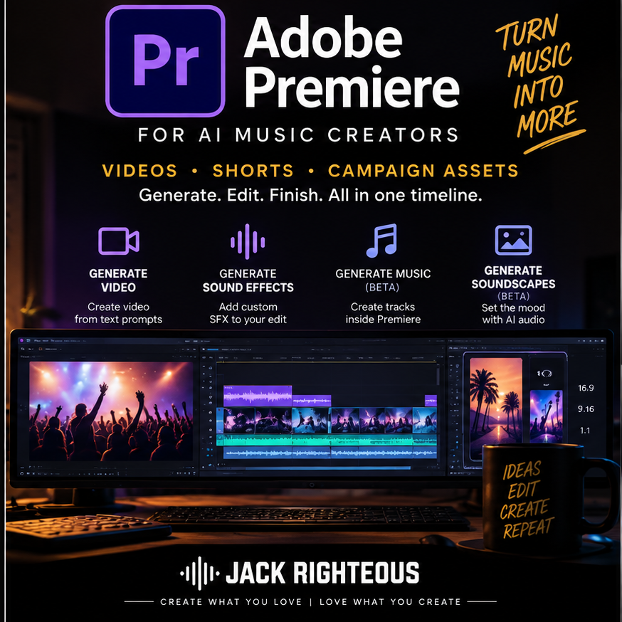 Adobe Premiere for AI Music Creators 2026 — videos, Shorts and campaign assets, Jack Righteous