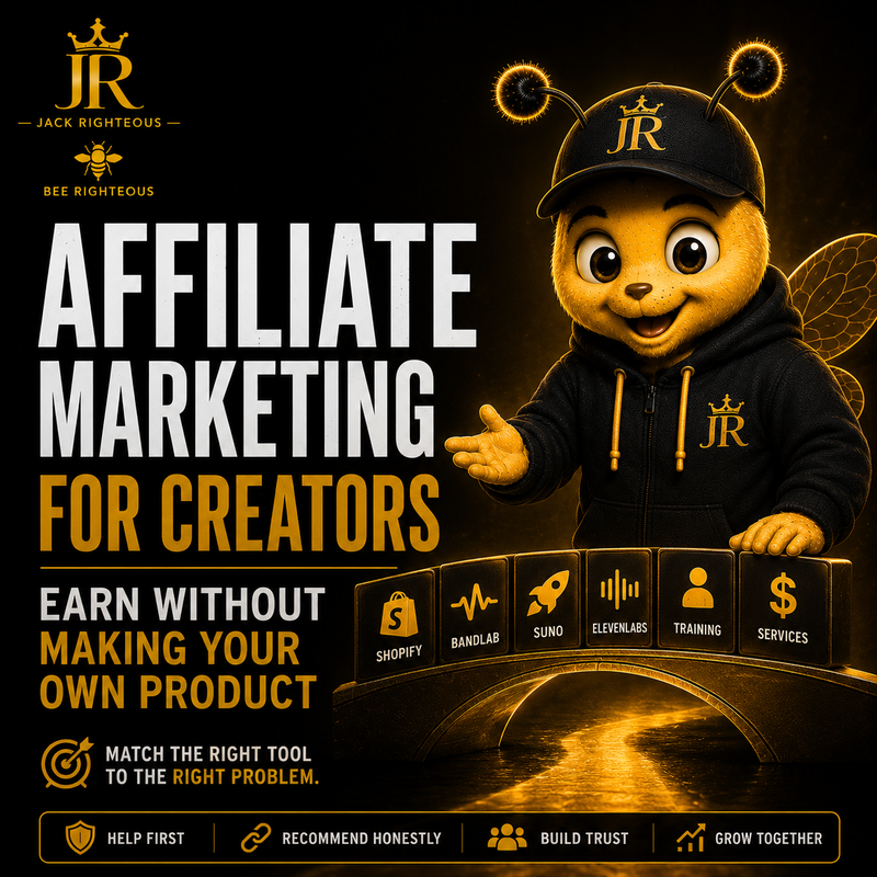 Bee Righteous introduces affiliate marketing for creators, showing how to earn by matching the right tool to the right problem.