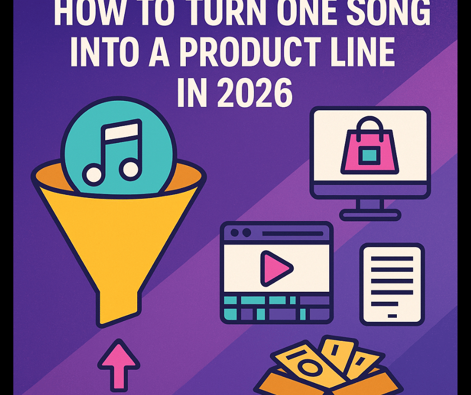 AI Creator Funnel showing how one song can become a connected creator product line