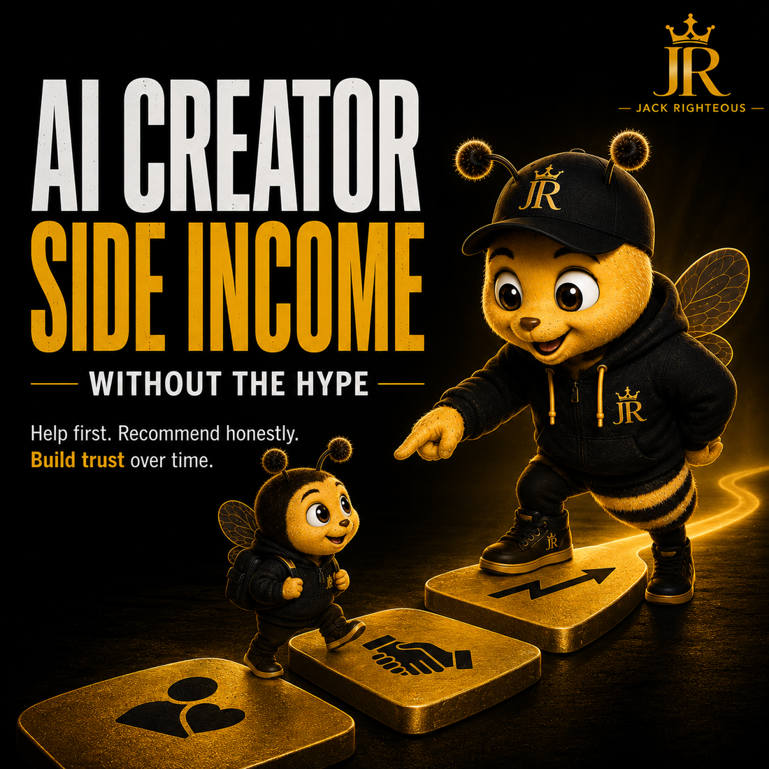 Bee Righteous shows AI creators how honest recommendations and trust can grow into sustainable side income.