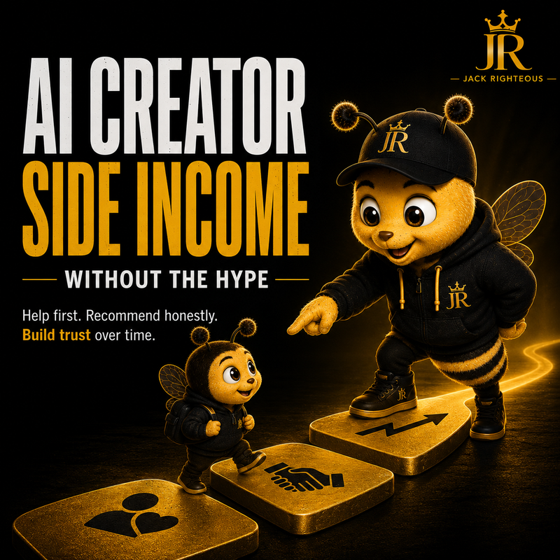 Bee Righteous shows AI creators how honest recommendations and trust can grow into sustainable side income.