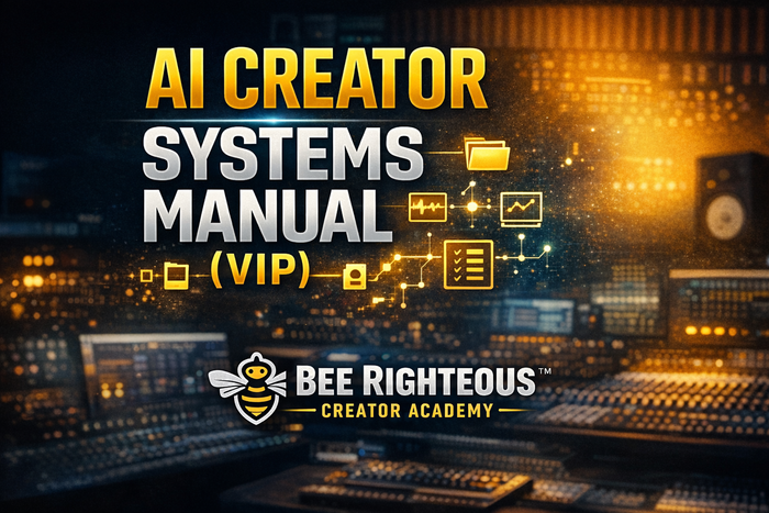Bee Righteous AI Creator Systems Manual for building repeatable creative workflows, operating systems and project control
