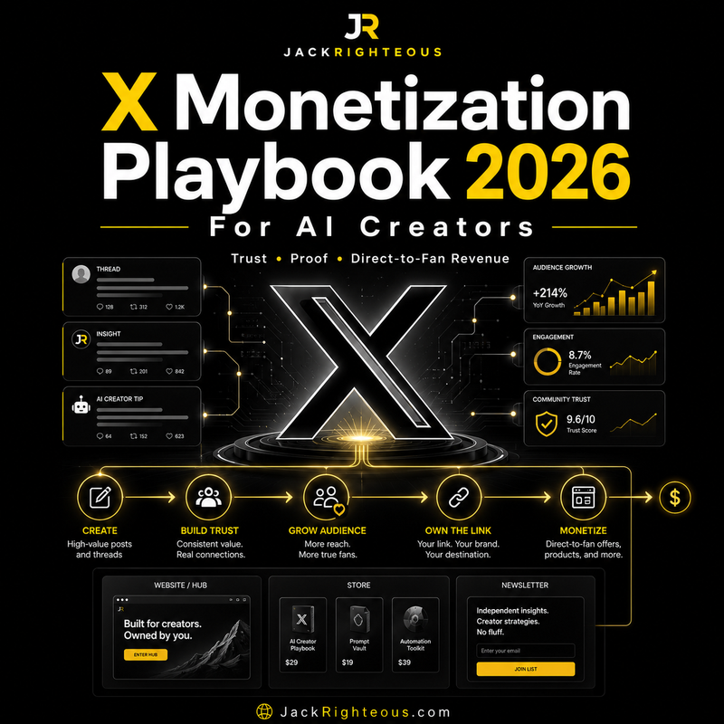 AI Creator X monetization playbook for building audience, engagement and revenue on the X platform
