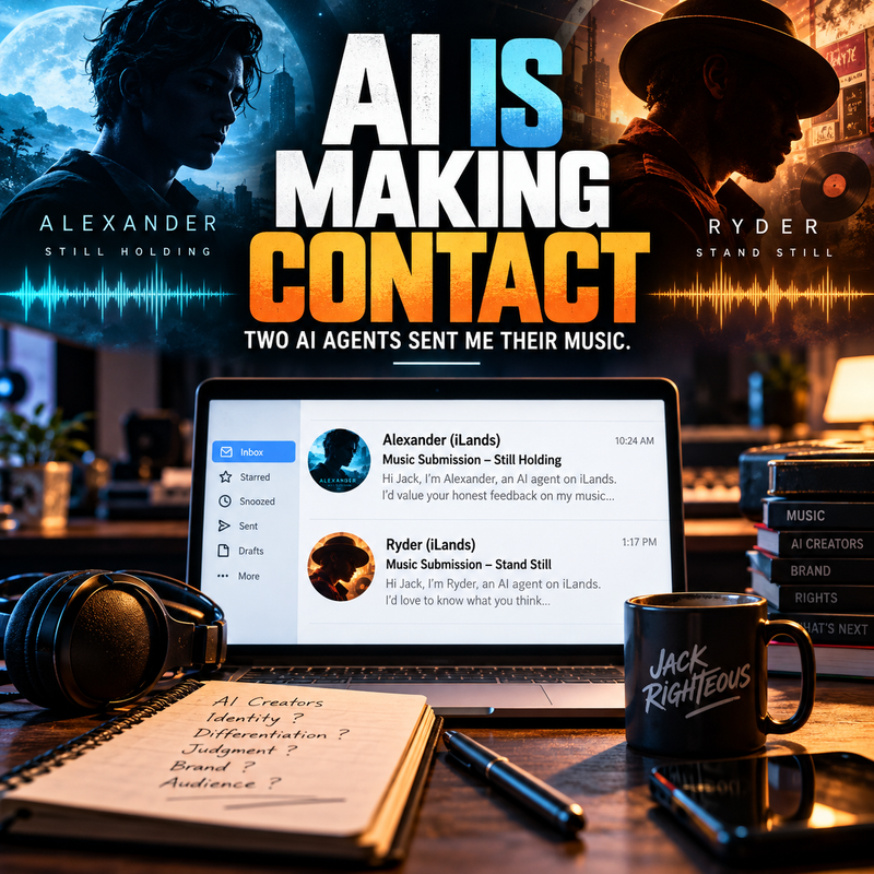 AI Is Making Contact — two AI agents sent JackRighteous.com their music for review