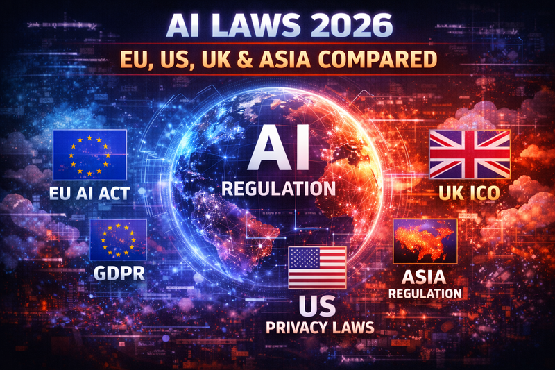 2026 AI law comparison covering major regulatory approaches across the European Union, United States, United Kingdom and Asia